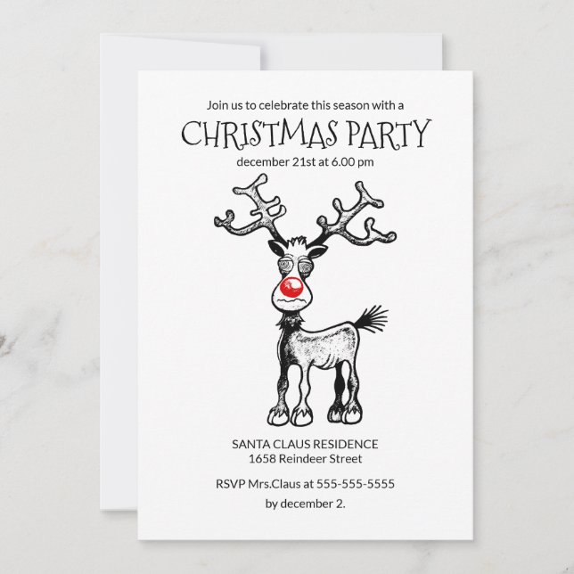 Invitación del partido de los Navidades de Rudolph (Anverso)