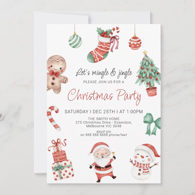Invitación del Partido de los Navidades de Santa C (Anverso)