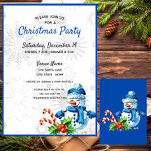 Invitación del partido de los Navidades de Snowman