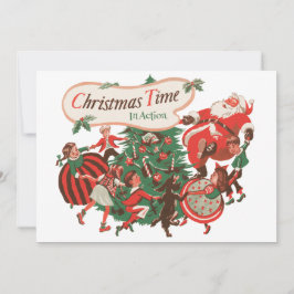 Invitación del partido de los Navidades de Vintage