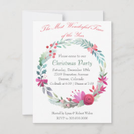 Invitación del partido de los Navidades de Wreath 