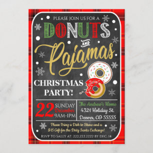 Invitación Del Partido De Los Navidades Donuts Y P