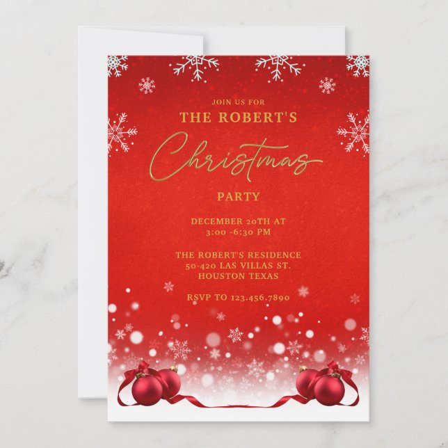 Invitación del Partido de los Navidades Dorados Ro (Anverso)