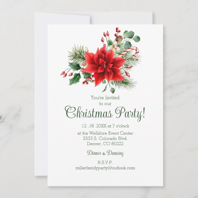 Invitación del partido de los Navidades florales d (Anverso)