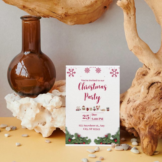 Invitación del Partido de los navidades Minimalist (Subido por el creador)