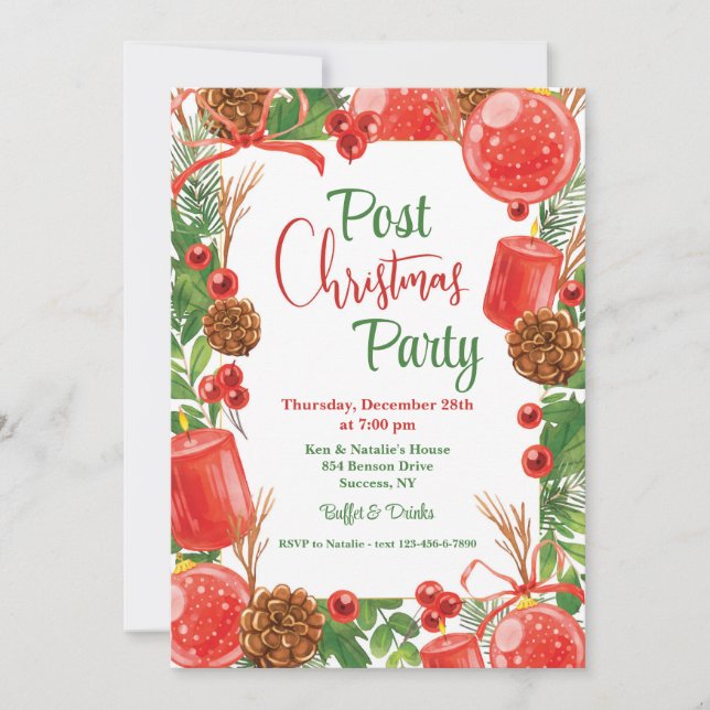 Invitación del partido de los Navidades postales (Anverso)