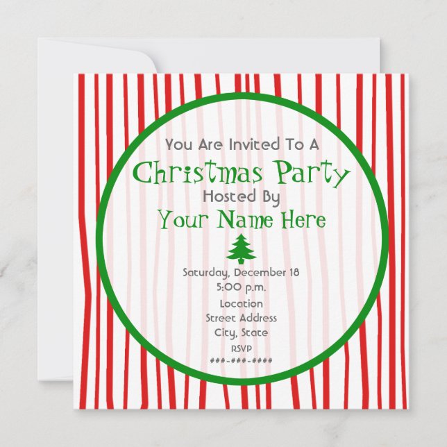 Invitación Del Partido De Los Navidades Rojos Blan (Anverso)