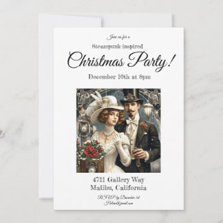 Invitación del partido de los Navidades Steampunk