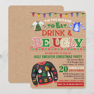 Invitación del partido de los Navidades suéteres f