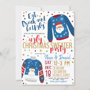 Invitación del partido de los Navidades suéteres f