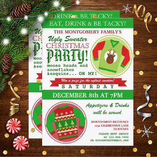 Invitación del partido de los Navidades suéteres f