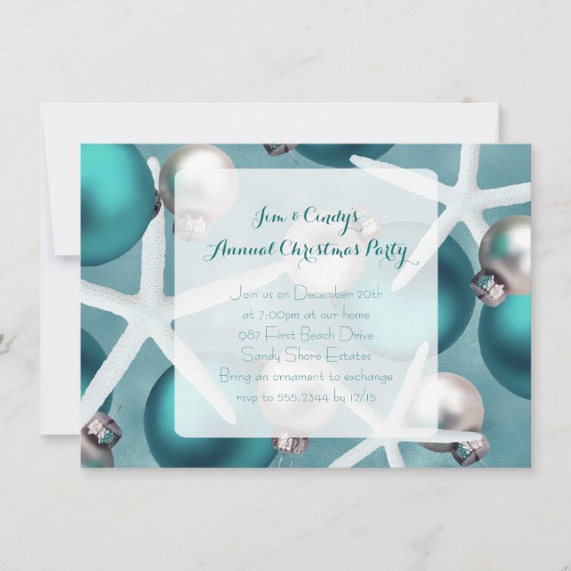 Invitación del partido de los Navidades Verde azul (Anverso)
