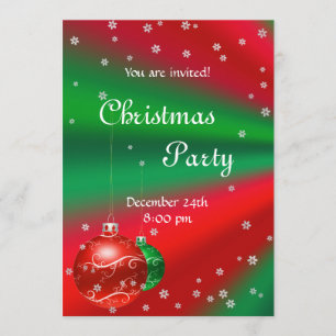 Invitación del Partido de los Navidades verdes roj