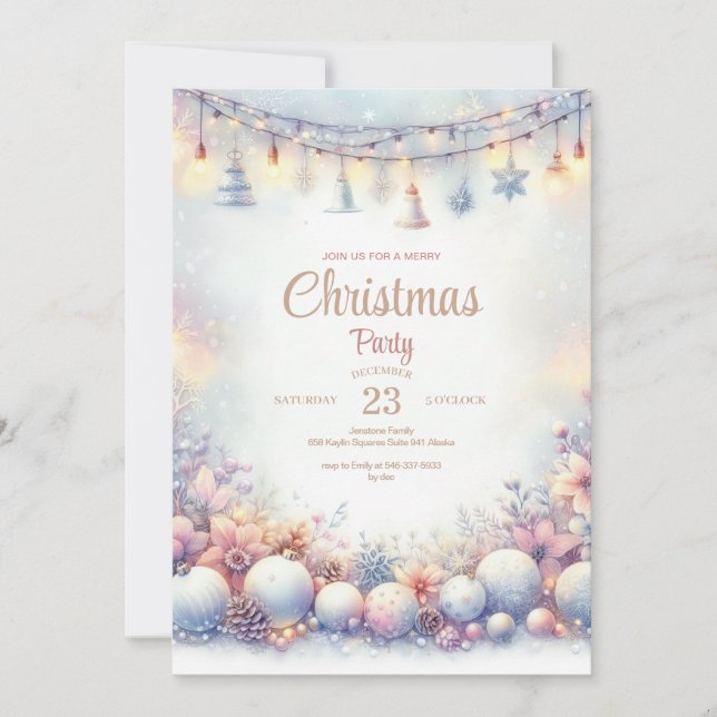 invitación del partido de Navidades de acuarela (Anverso)