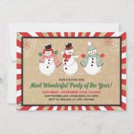 Invitación del partido de Navidades de Snowman
