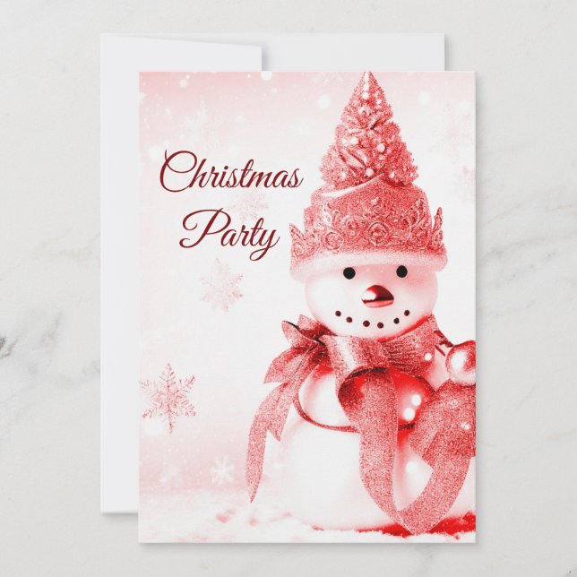 Invitación del Partido de Navidades de Snowman, Go (Anverso)