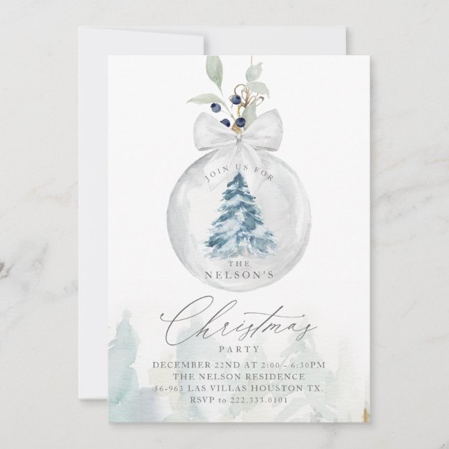 Invitación del partido de Navidades elegantes (Anverso)