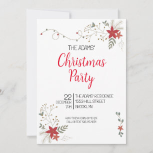 Invitación del partido de Navidades elegantes