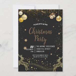 Invitación del partido de Navidades elegantes