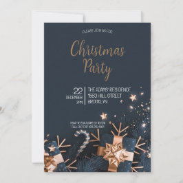 Invitación del partido de Navidades elegantes