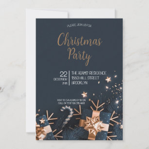 Invitación del partido de Navidades elegantes