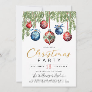 Invitación del partido de Navidades elegantes