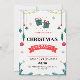 Invitación del partido de Navidades elegantes
