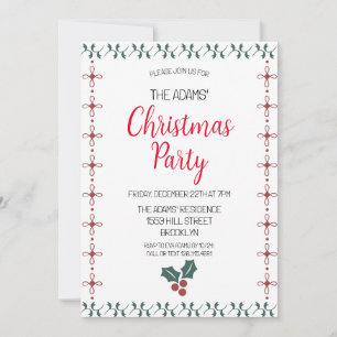 Invitación del partido de Navidades elegantes