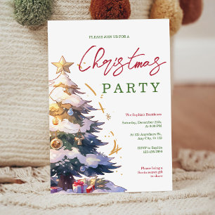 Invitación del partido de Navidades elegantes