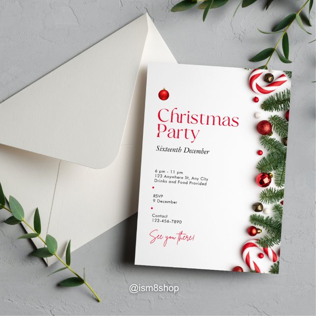 Invitación del partido de Navidades elegantes (Subido por el creador)