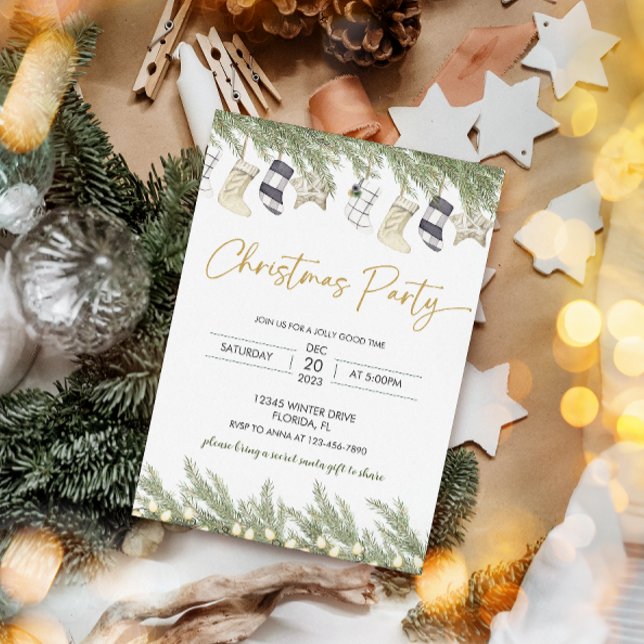 Invitación del partido de Navidades elegantes (Subido por el creador)