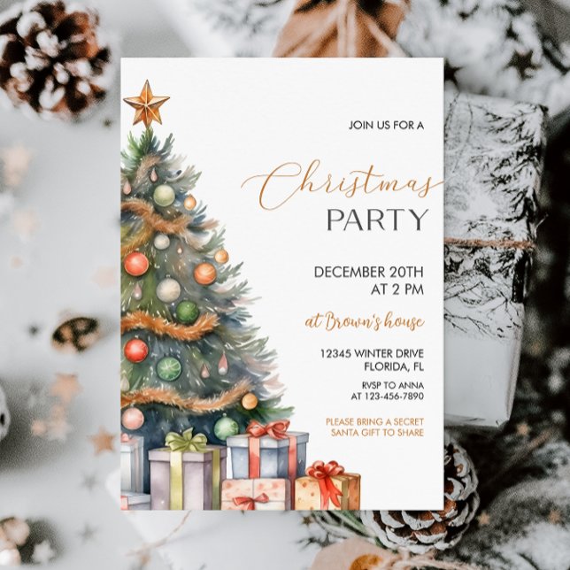 Invitación del partido de Navidades elegantes (Subido por el creador)
