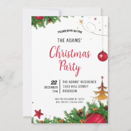 Invitación del partido de Navidades elegantes