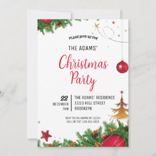 Invitación del partido de Navidades elegantes
