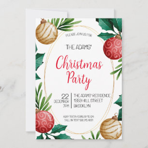 Invitación del partido de Navidades elegantes