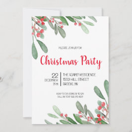 Invitación del partido de Navidades elegantes