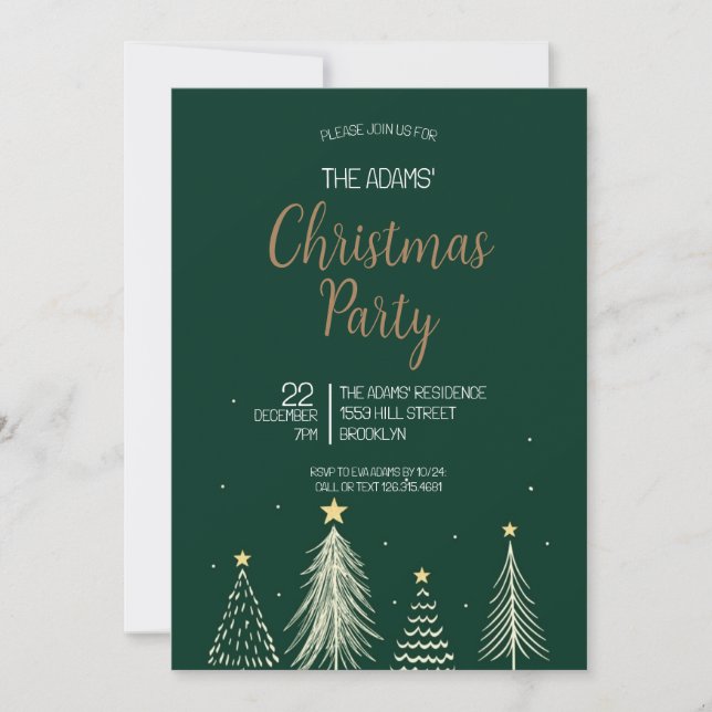 Invitación del partido de Navidades elegantes (Anverso)