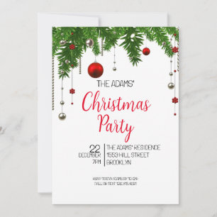 Invitación del partido de Navidades elegantes