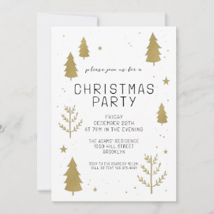 Invitación del partido de Navidades elegantes