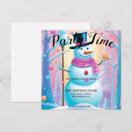 Invitación del partido de Navidades Snowman