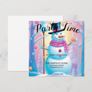 Invitación del partido de Navidades Snowman