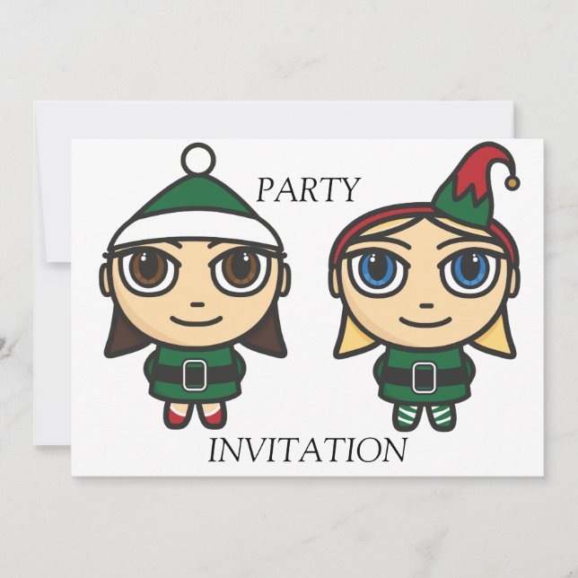 Invitación del partido de pequeños ayudantes Santa (Anverso)