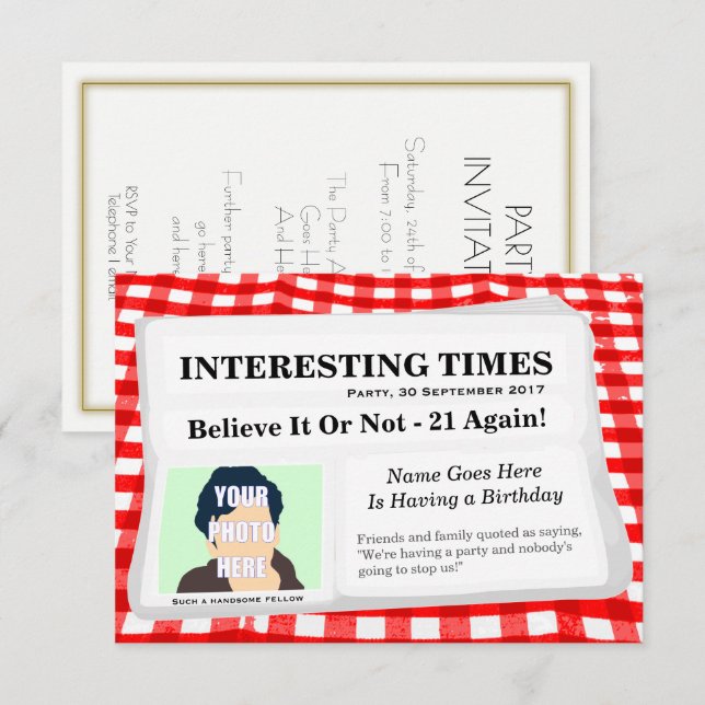 Invitación del partido de periodistas personalizab (Anverso / Reverso)