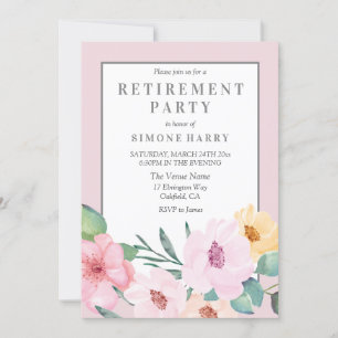 Invitación del partido de retiro de borde floral r