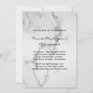 Invitación del partido de retiro de mármol clásico