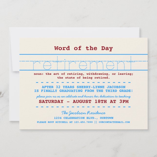 Invitación del partido de retiro de profesores (Anverso)