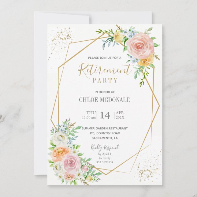 Invitación del partido de retiro floral de Rubor (Anverso)