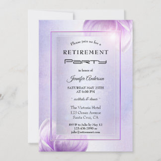 Invitación del partido de retiro floral Lilac Purp