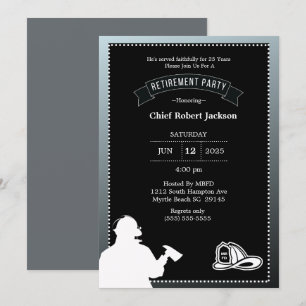 Invitación del partido de retiro negro gris del bo