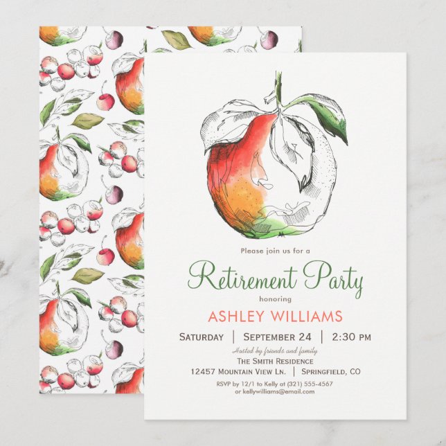 Invitación del partido de retiro Peaches (Anverso / Reverso)